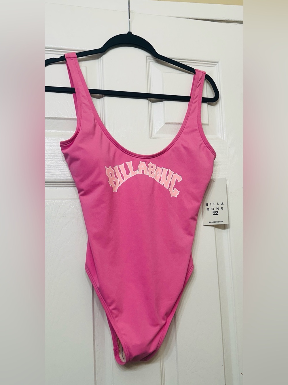 Billabong Swimsuit Tropic Vibes One Piece Tank Beachy Pink Scoop Back Large